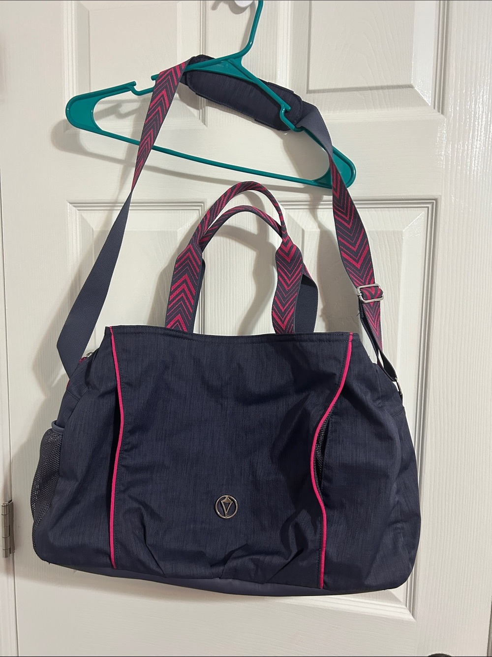 Ivivva Navy Tote with Pink Trim and Patterned Strap